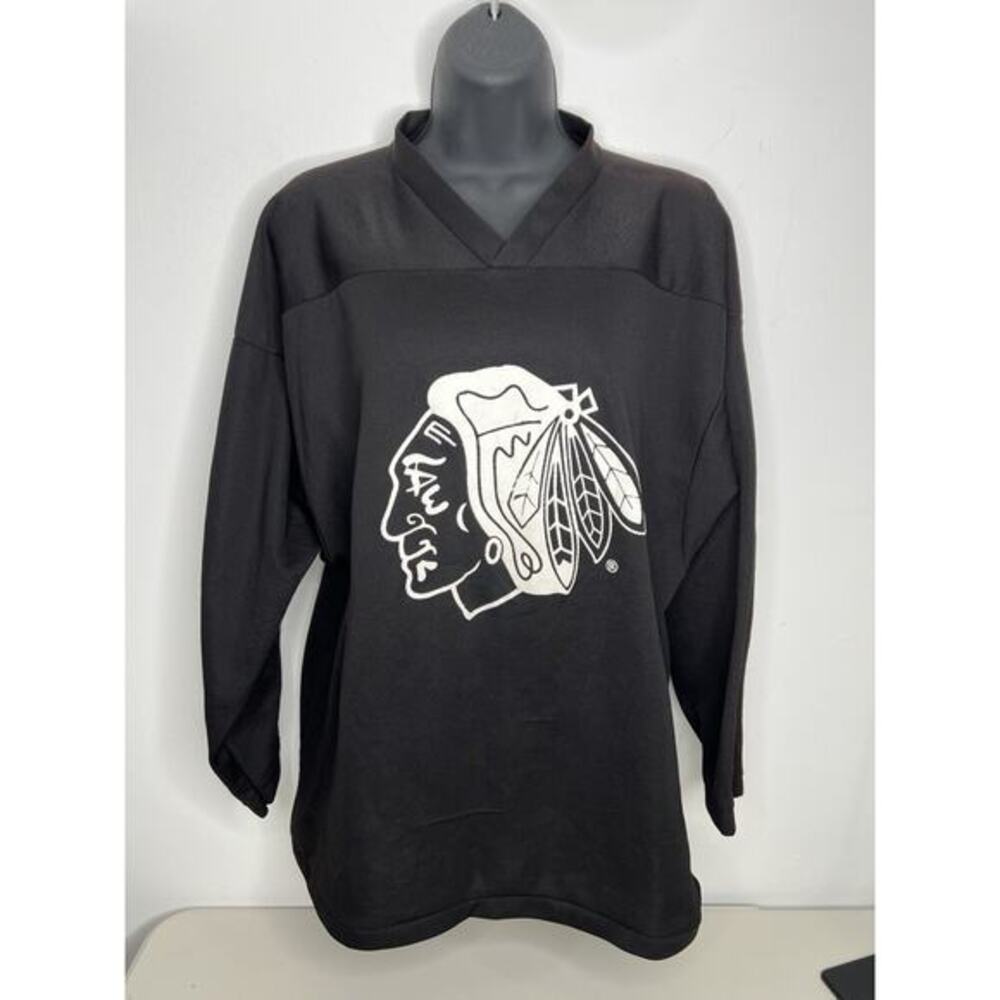 K1 Sportswear Chicago Blackhawks Black Hockey Jersey Size Medium